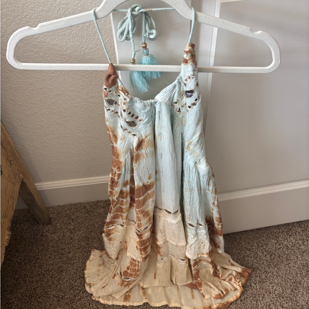 Boho Tie-Dye Halter Dress